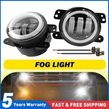 Pair 4" Inch Bumper LED Fog Lights For Jeep Wrangler JL JT JK Rubicon 2007-2023