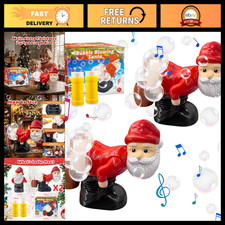 Musical Santa Bubble Blower - 2 Pcs Automatic Bubble Machine with Lights for Chr