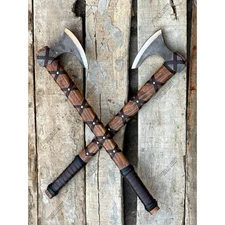 Custom Handmade Carbon Steel Blade Pair Ragnar Viking Axe | Hunting Axe Camping