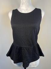 Lovely Black Peplum Top Size 12 Red Herring Excellent Condition Smart Casual