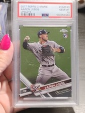 2017 AARON JUDGE TOPPS CHROME UPDATE ROOKIE CARD #HMT40 PSA 10 GEM MINT!