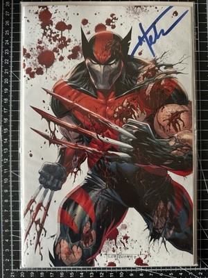 ULTIMATE WOLVERINE #1 BATTLE DAMAGE VIRGIN SIGNED BY TYLER KIRKHAM W/COA