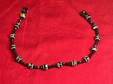 Eyeglasses Retainer/Lanyard Black And Multi-Color Beads
