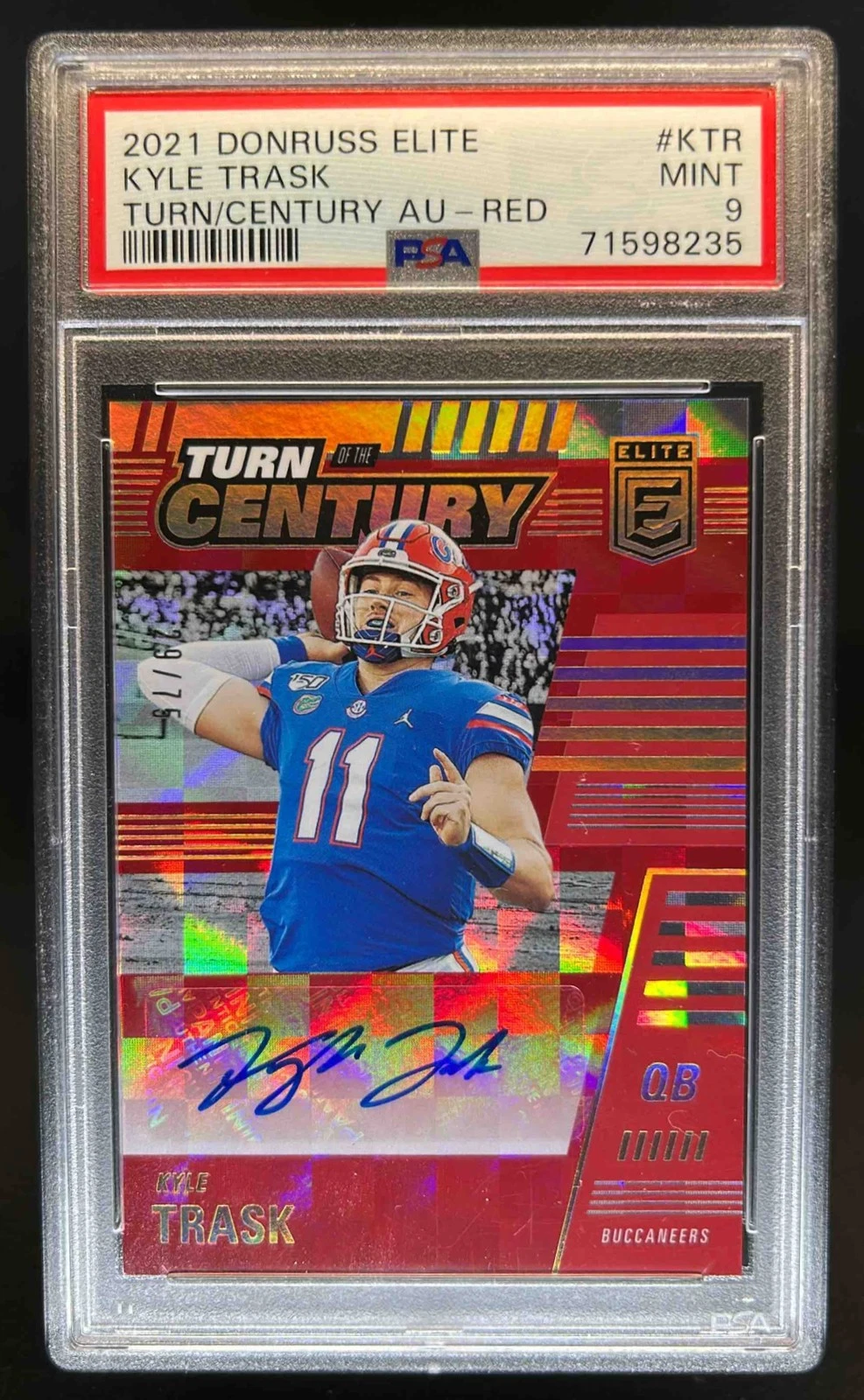 Kyle Trask Panini Donruss Elite Turn of the Century Autographs #KTR Red