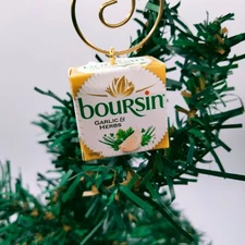 Boursin Cheese Christmas Ornament - Custom handmade to order