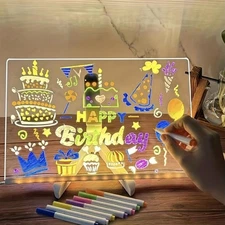 Custom LED Message Board – Acrylic Luminous Drawing Toy for Kids Erasable 40%OFF