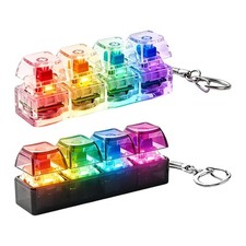 1pc Light Up Keyboard Keychain Click Toy Stre...