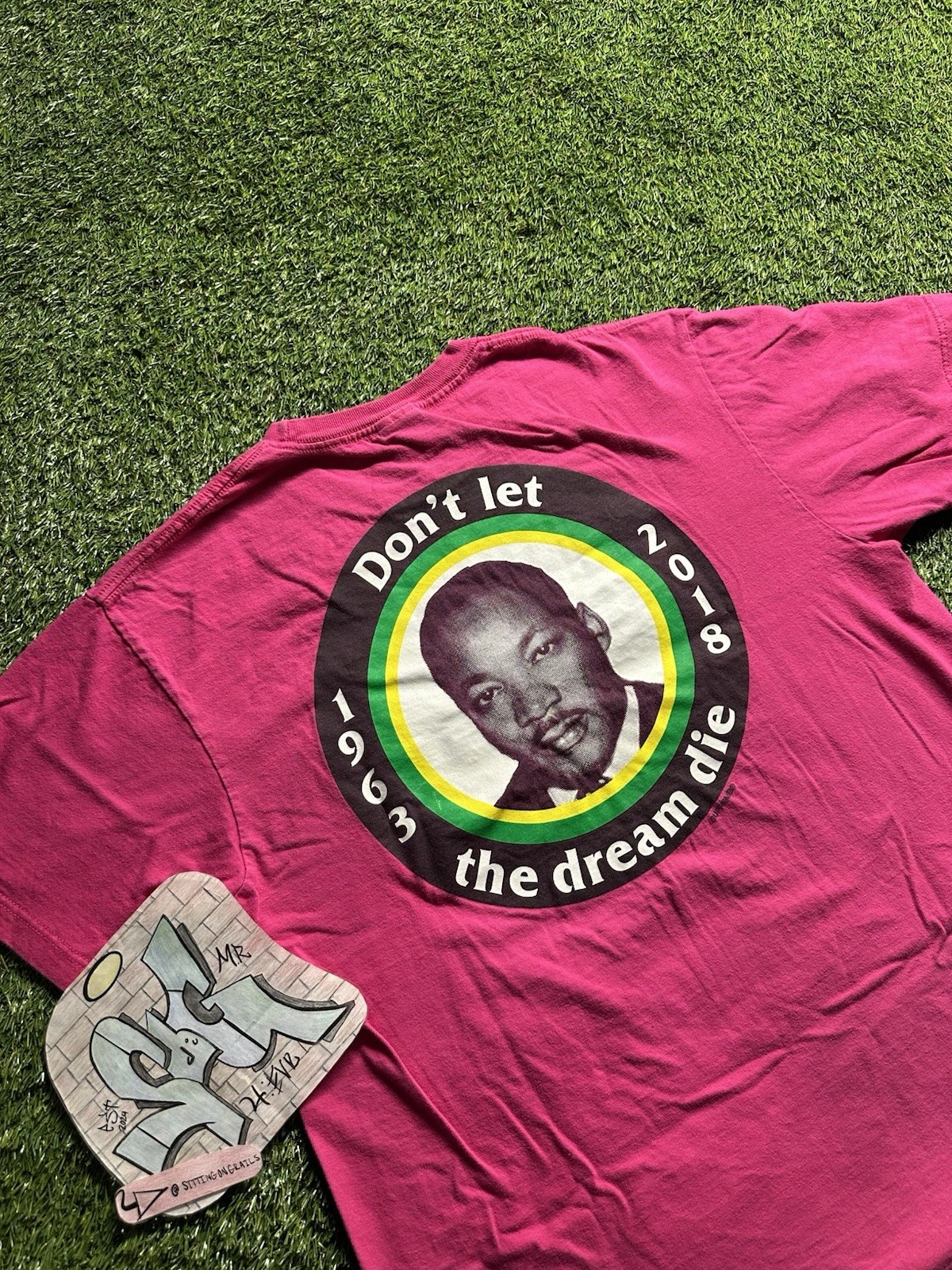 SS18 Supreme Martin Luther King MLK tee magenta T shirt M rose moyen