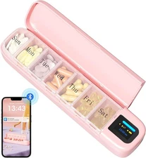 Daviky Automatic Pill Dispenser, Smart Pill Organizer with Alarm, Pill Box 7 Day