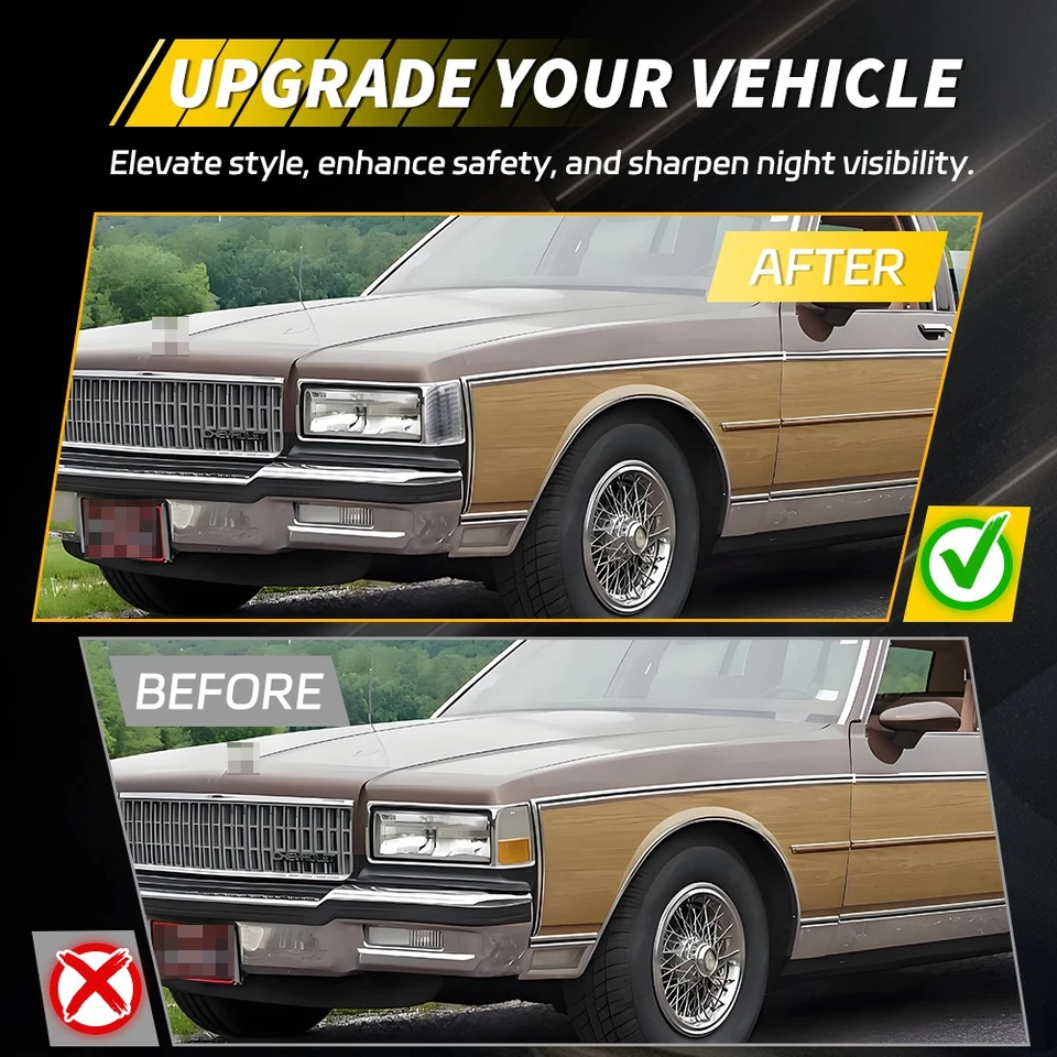 Luces de señalización laterales de esquina delantera con lente transparente de 2 piezas para Chevrolet Caprice 1987-1990 Foto 2 de 4