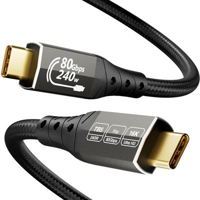 16K for Thunderbolt 5 Cable 6.6FT/2m, USB C 80Gbps Data Transfer, 120Gbps Ban...