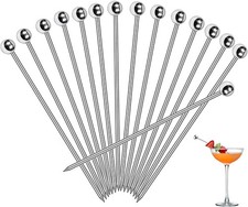 PECULA 30 Pcs Cocktail Picks, Appetizer Skewers Stainless Steel, 30 pcs