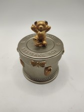 Russ Berrie Heavy Duty Silver  Gold Toned Metal Tooth Fairy Keepsake Box