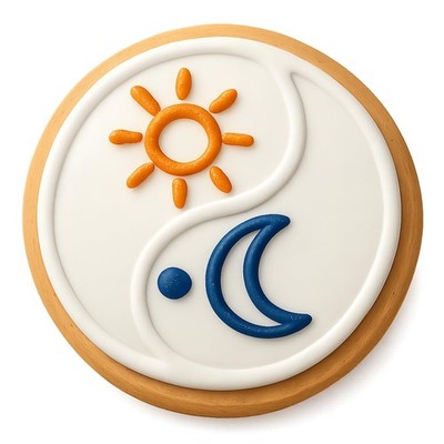 Sun and Moon Yin-Yang Cookie Cutter & Stamp, Fondant & Clay - 4x4