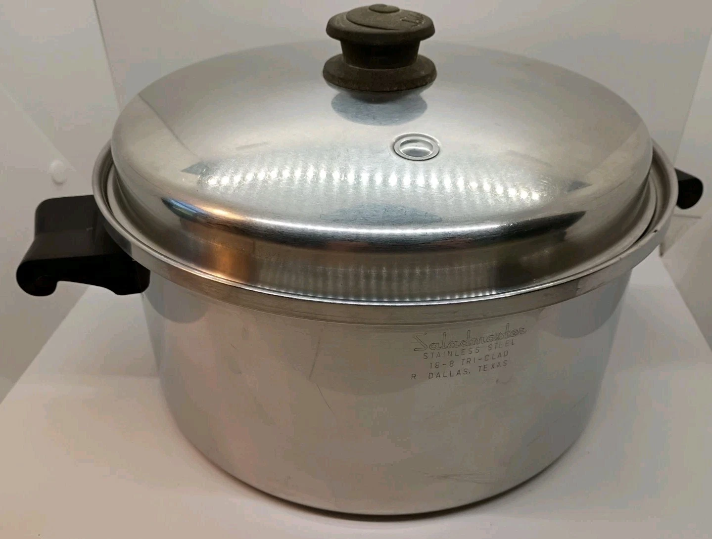 Saladmaster 6 Quart Dutch Oven Stock Pot 18-8 Tri Clad Stainless Steel Vapo Lid