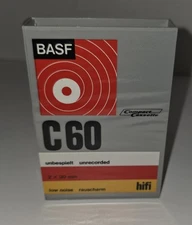 Vintage Basf Hifi C-60 minute 70s Vintage Cassette Blank Tape Sealed. 3H