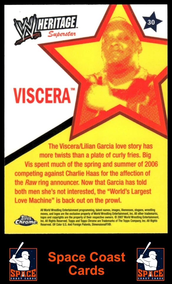 2007 Topps Chrome Heritage II WWE #30 Viscera - Image 2 of 2