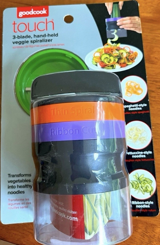 Goodcook Touch 3-Blade Handheld Veggie Spiralizer w/ Interchangeable Blades