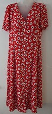 Ladies Gap Midi Dress Sz 10 Nwt Lined Red With Floral Design Button Down