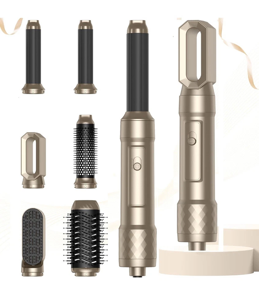 6 In 1 Hair Dryer Brush Hot Air Curler Straightener Quick Dry High Speed Salon - Image 4 of 4