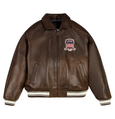 Men's New Avirex Real Leather Bomber American Flight Leather Jacket Icon GIFT