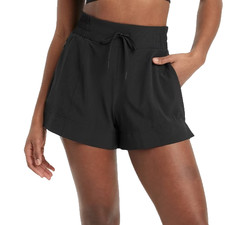 All In Motion Women's Active Light Mid Rise Shorts 4" - Black Size Medium