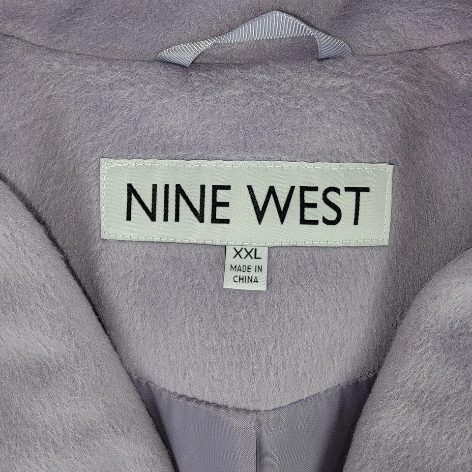 Nine West Women's XXL Lilac Purple Double Breasted Long Coat Pockets Pastel NEW - Image 4 of 4