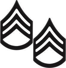 Prendedores de rango tenue Sargento E-6 del Estado Mayor del Ejército de los Estados Unidos - Juego de 2 - Nuevos