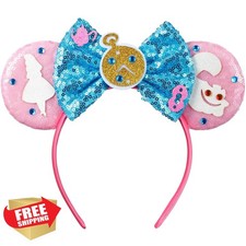 Opzzqz Glitter Mouse Ear Headband Bow for Girls Birthday Party