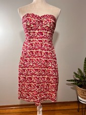 American Eagle Cottagecore Floral Mini Dress Sz 6 Corset Detail W/ Pockets