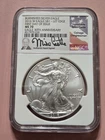 2016-W Burnished Silver Eagle Lettered Edge  MS70 NGC FDOI Mike Castle Signed