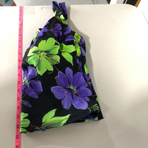 Longitude Damen Tankini Schwimmen Oberteil Größe 8 schwarz lila Blumenmuster wattiert tropisch - Bild 7 von 9