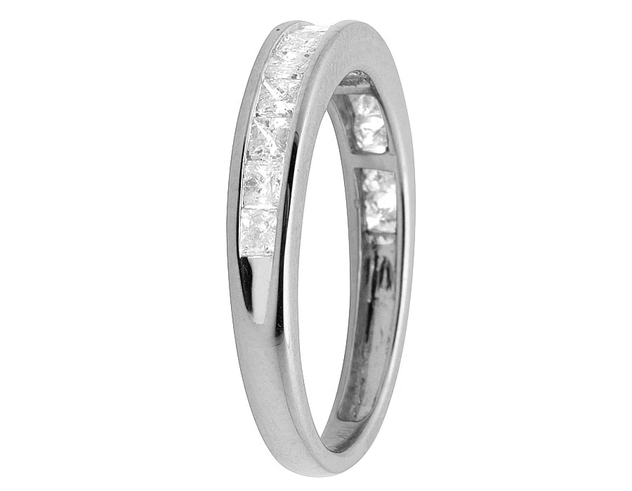 Anillo de compromiso de diamantes reales de princesa invisible de oro blanco de 10 quilates .50 quilates 3,5 mm Foto 4 de 4