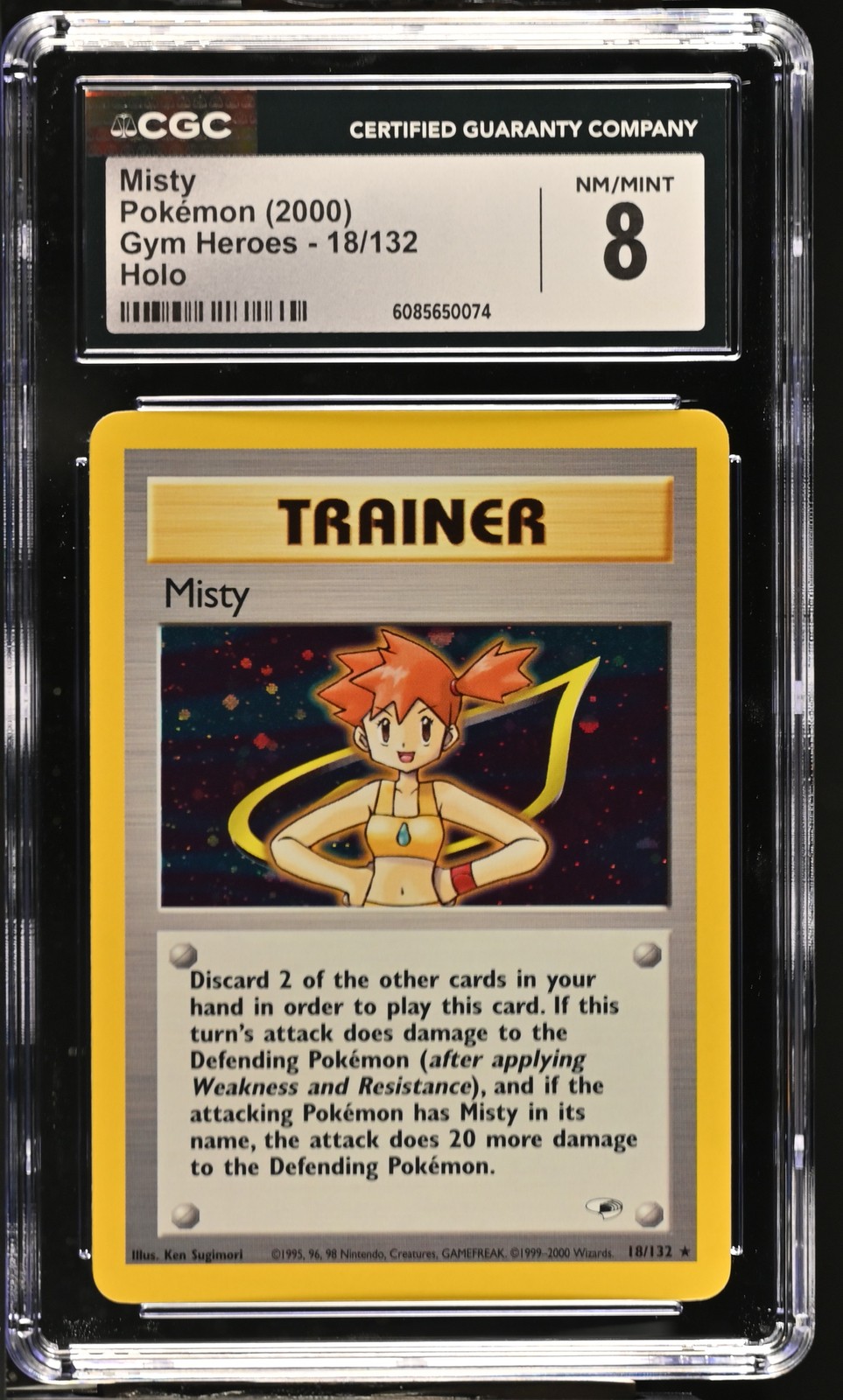CGC 8 Misty 2000 Gym Heroes 18/132 Holo Pokemon Card