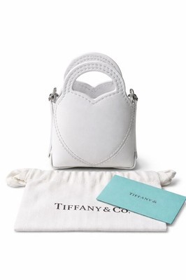 Tiffany & Co Return To NY Mini Bag Charm White Leather Italy w
