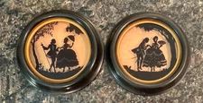 Vintage C&A Richards When Love Was Young Round Silhouette Black Frame Pair