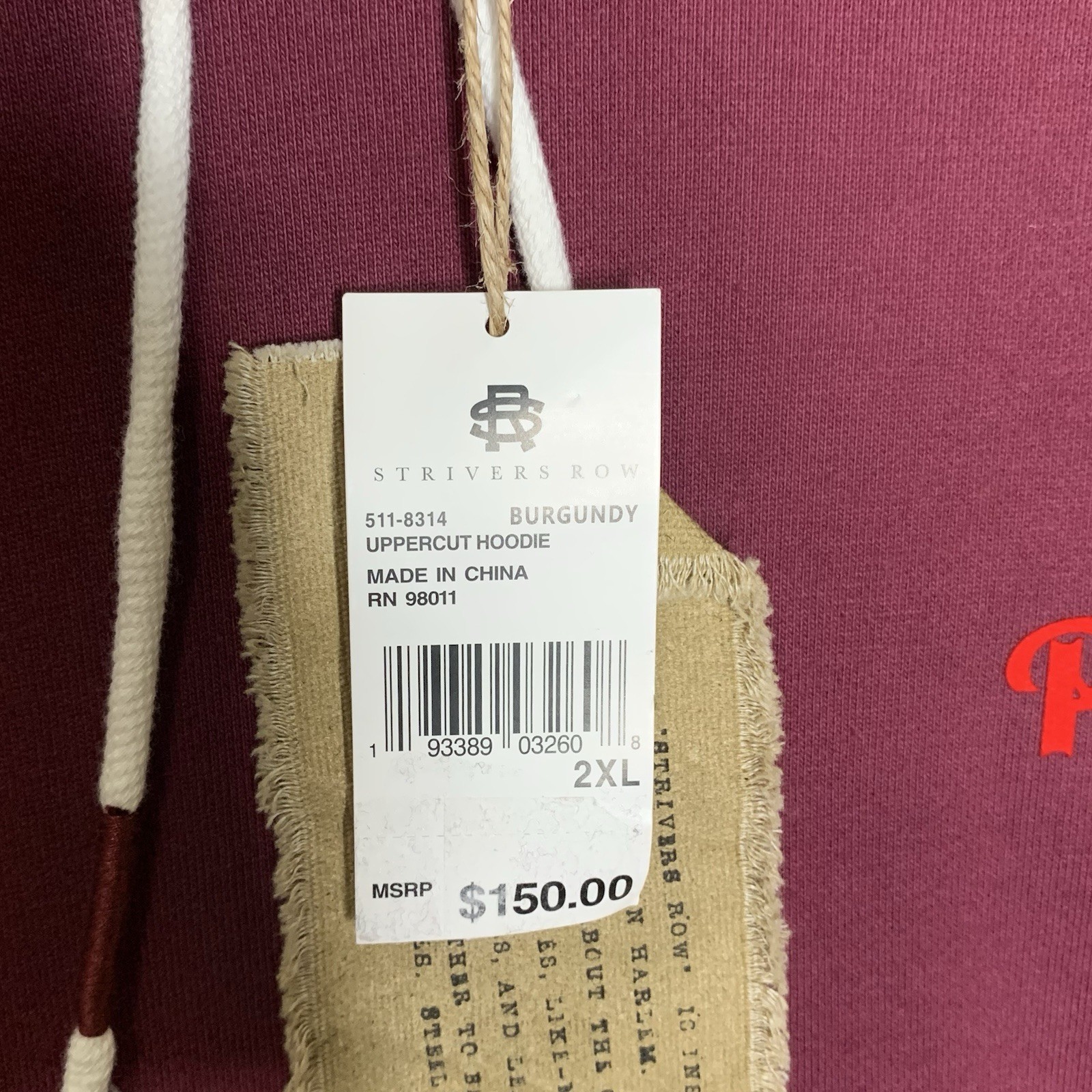 FILA Felpa con cappuccio da boxe marrone Striver’s Row taglia 2XL