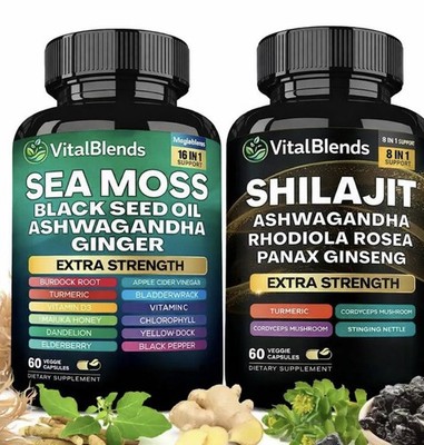 Vitalblends Dynamic Vitality Bundle - Sea Moss Multivitamin & Shilajit Combo