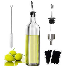 Olive Oil Dispenser Bottle for Kitchen - Glass Olive Oil Bottle with Replacement