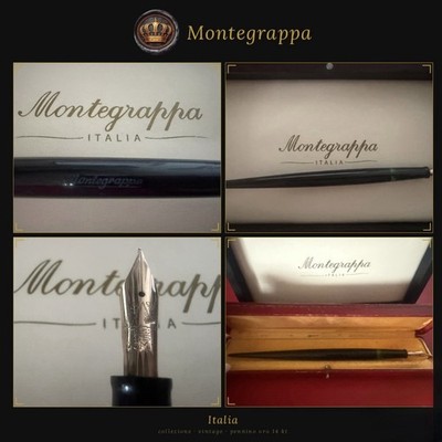 MONTEGRAPPA Füllfederhalter mit Stifthalter Tisch ORO 14k Flexibel M Vintage