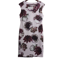 T Tahari Sleeveless Floral Print Scuba Sheath Dress Size-10