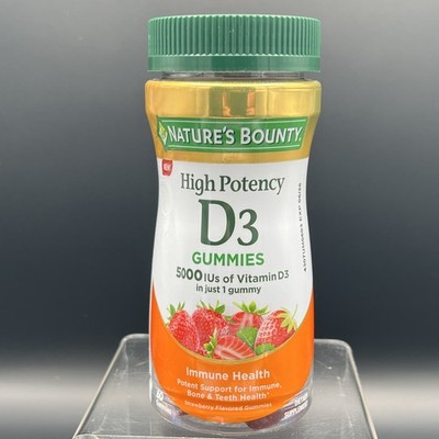 Nature's Bounty Vitamin D 5000 IU Gummies, Vitamin D3 High Potency Immune 6/2026