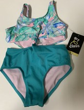    Art Class Girls' Floral Printed Tropical Twist Swimsuit, Small 6/7   