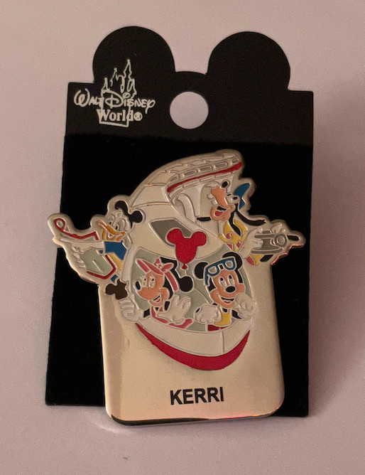 NEW Disney Pin on Card. Kerri Name Pin. Mickey and Gang on The Monorail.