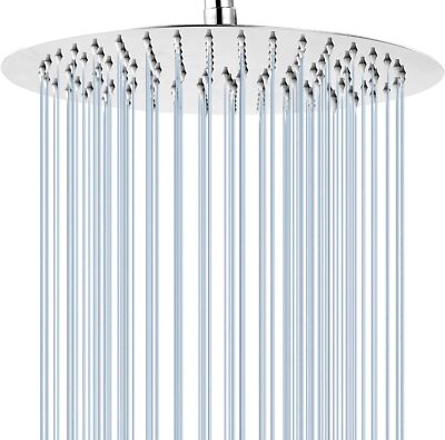 8/10/12'' Round Chrome Rainfall Shower Head Bathroom Rain Sprayer