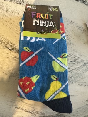 Fruit ninja 3 pack men s crew socks new size 6-13
