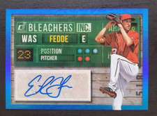 2019 Donruss Erick Fedde Bleachers Inc. Blue Auto 22/99 #BI-EF Nationals