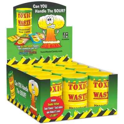 Toxic Waste Yellow Drum   Sour Candy Explosion 12 Pack
