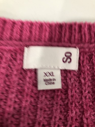So Women’s Sweater XXLarge Junior Pink Retail $36 (s-blk-37-22) - Picture 3 of 6