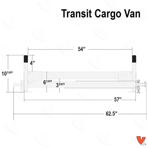 H1 3 Bar Steel Ladder Roof Rack w/Roller Fits: Ford Transit High Roof 2015-On - Picture 7 of 12